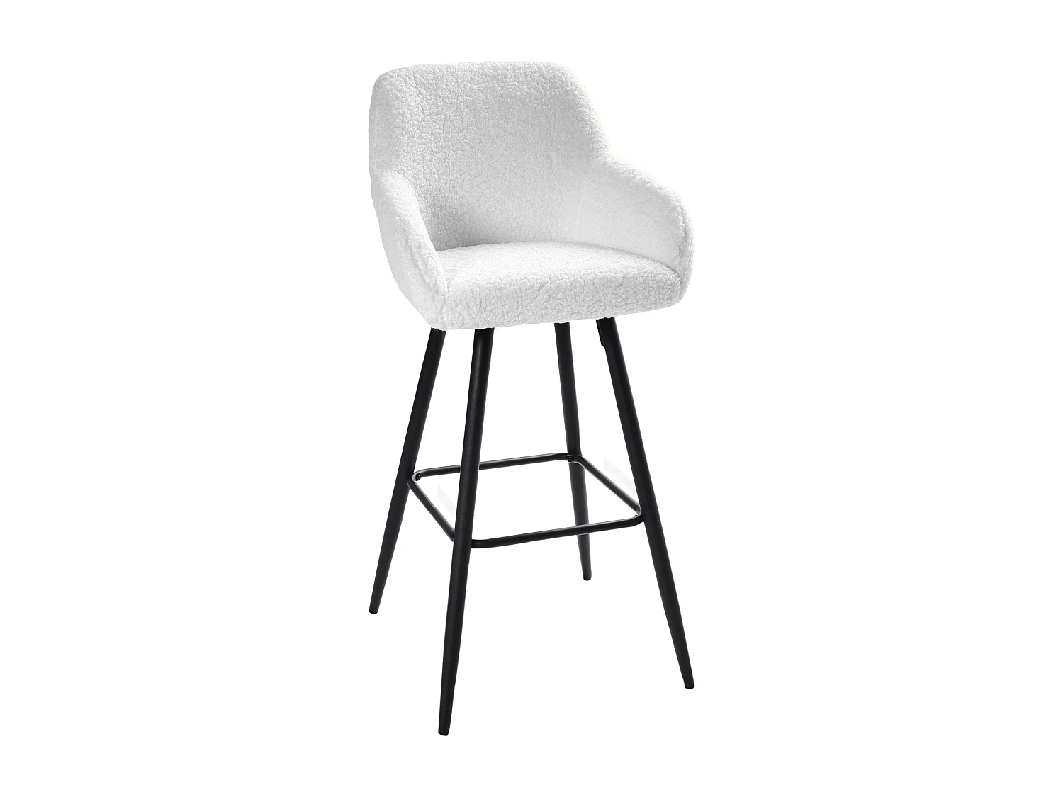 Conjunto de 2 bancos de bar CASMALIA Bouclé Branco creme