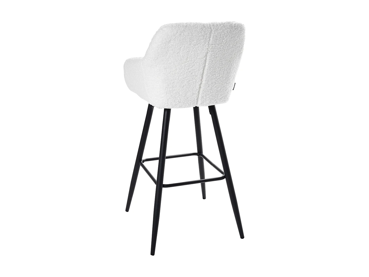 Lot de 2 chaises de bar CASMALIA Bouclé Blanc cassé