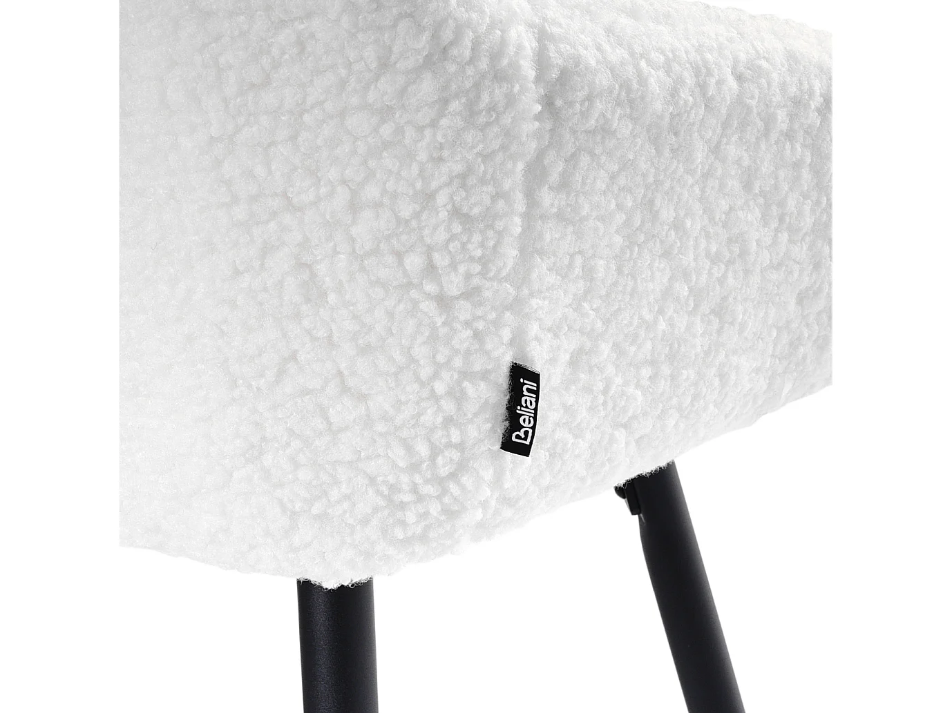Lot de 2 chaises de bar CASMALIA Bouclé Blanc cassé