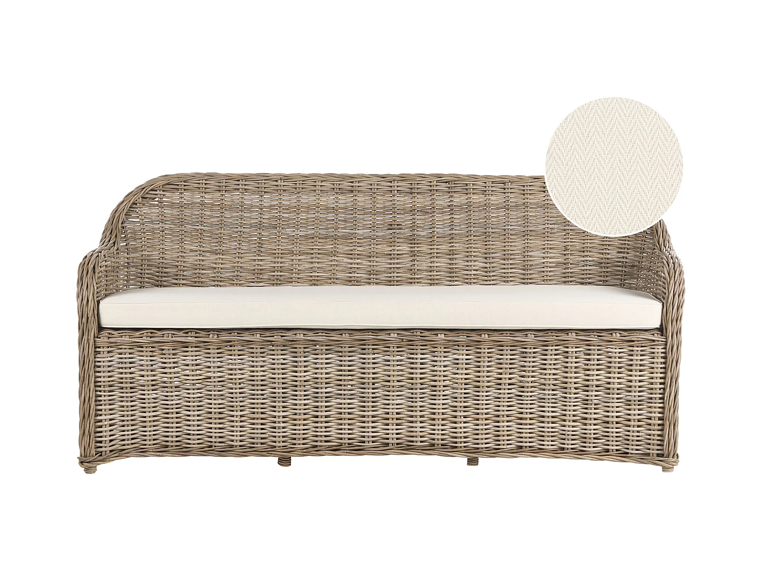Banc avec coussin d'assise SUSUA 189 cm Rotin Naturel