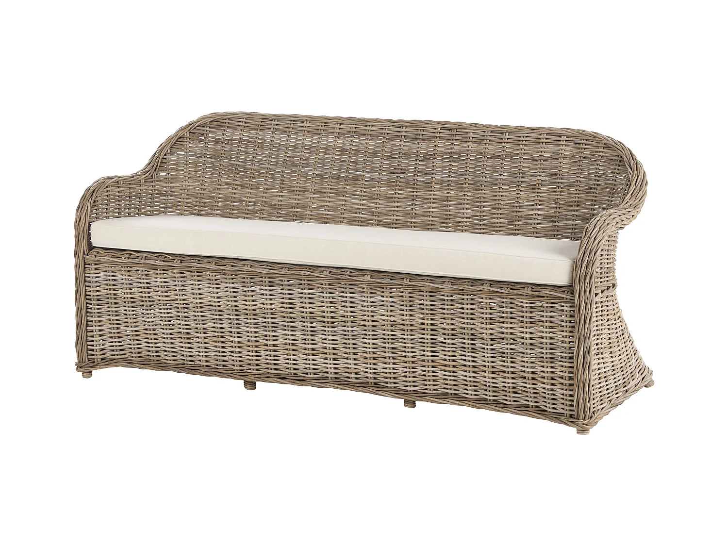 Banc avec coussin d'assise SUSUA 189 cm Rotin Naturel