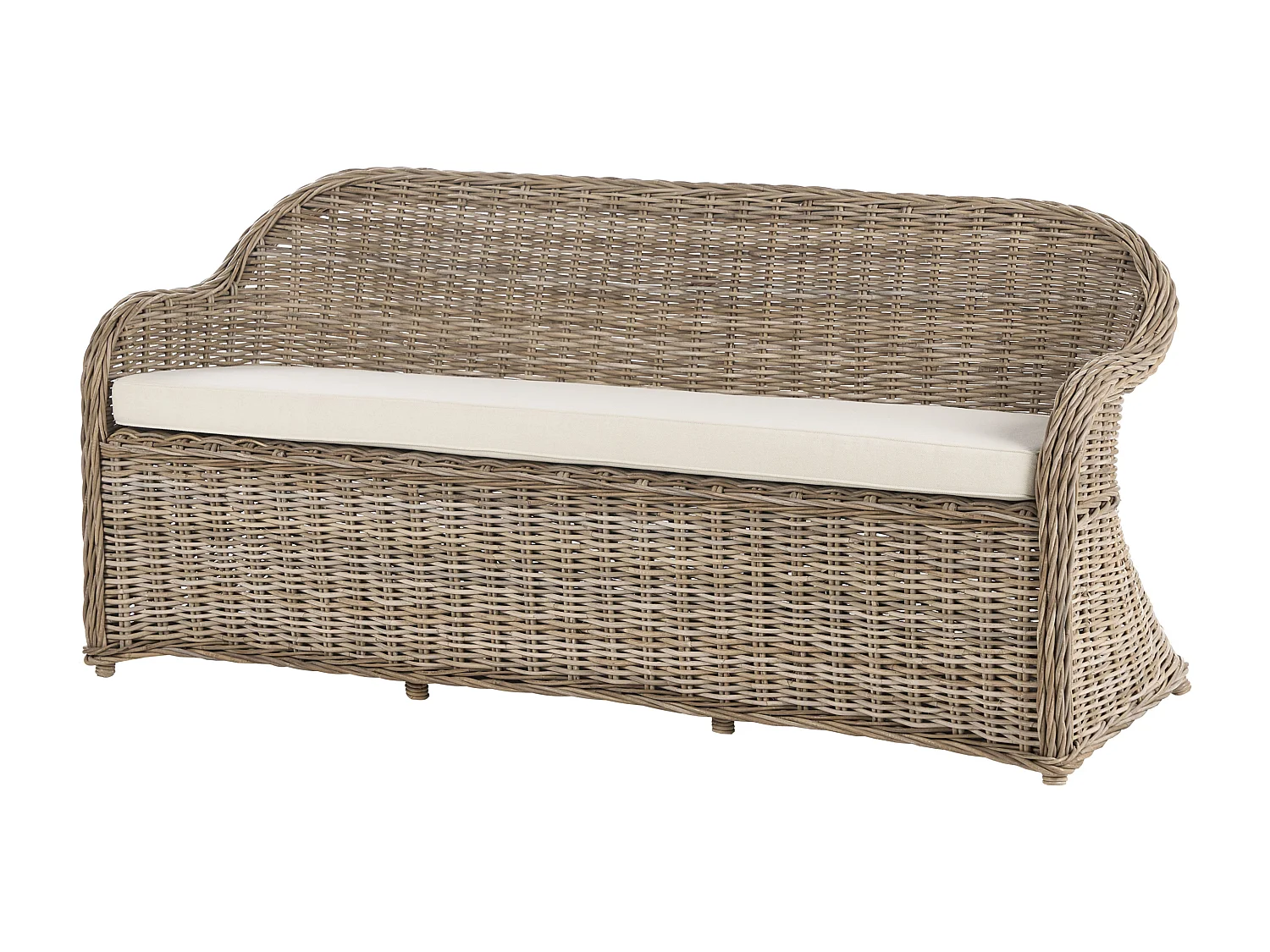 Banc avec coussin d'assise SUSUA 189 cm Rotin Naturel
