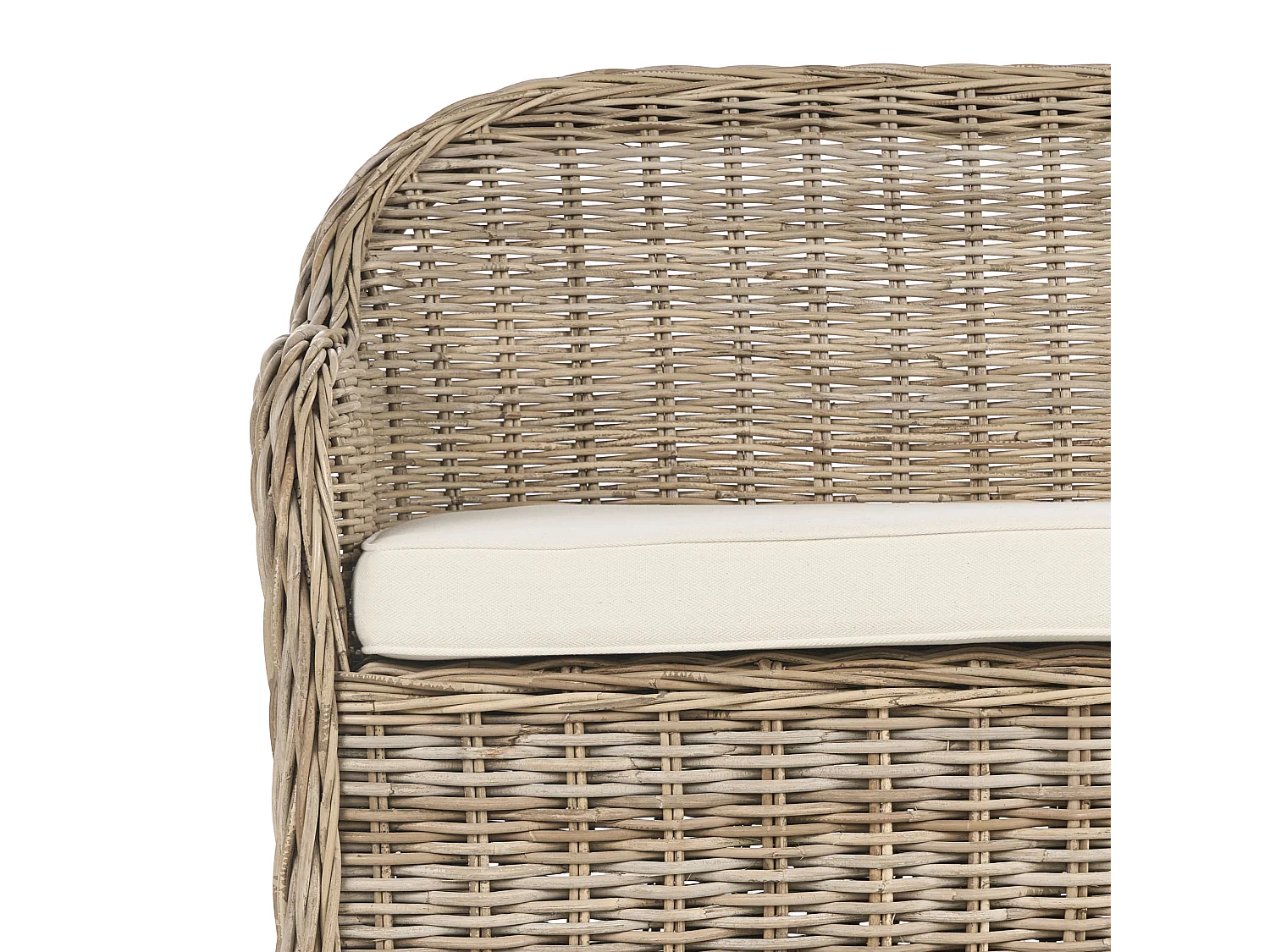 Banc avec coussin d'assise SUSUA 189 cm Rotin Naturel