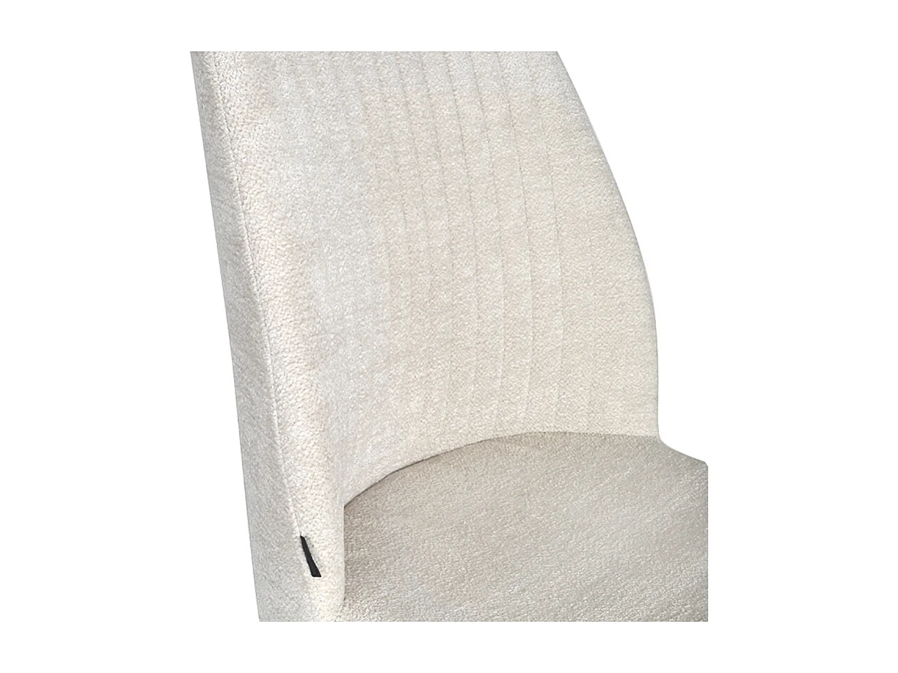 Lot 2 chaises en tissu beige doux et épais pieds métal noir - FUZO 2