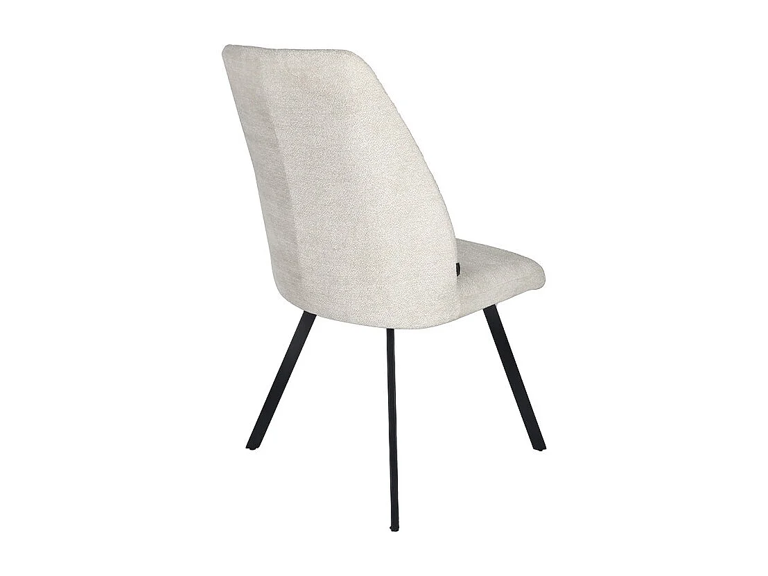 Lot 2 chaises en tissu beige doux et épais pieds métal noir - FUZO 2