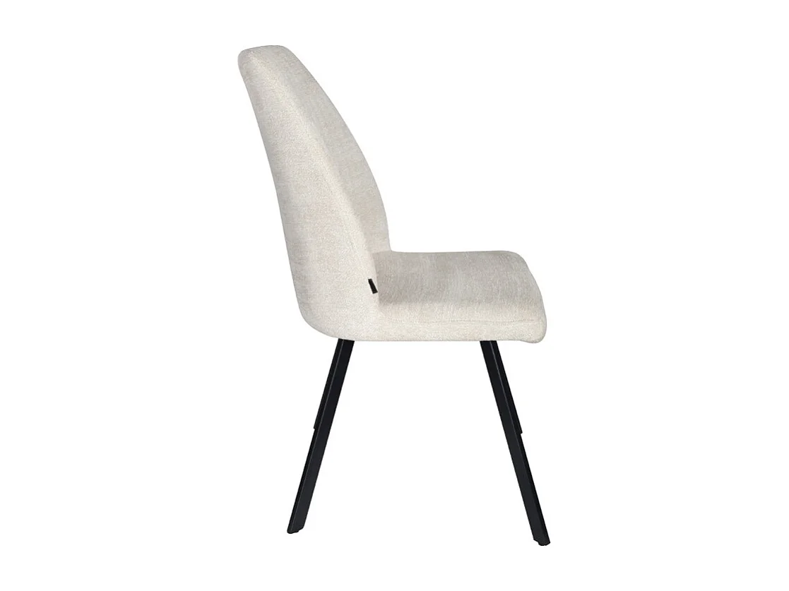 Lot 2 chaises en tissu beige doux et épais pieds métal noir - FUZO 2