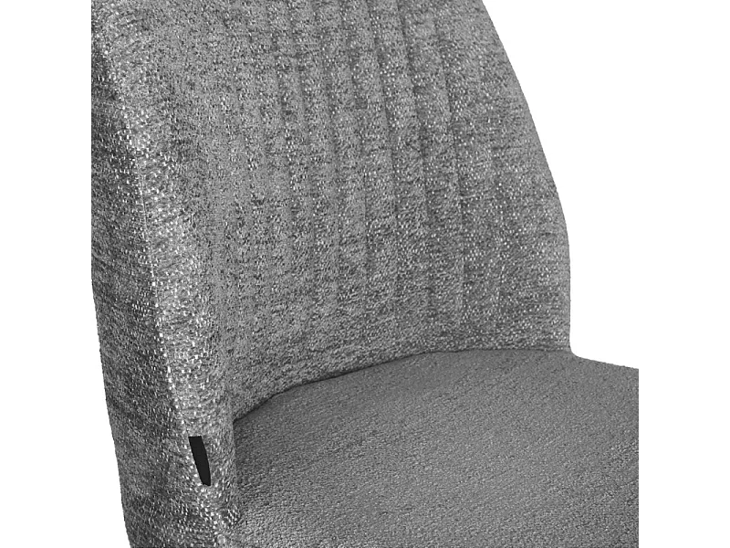 Lot 2 chaises en tissu gris doux et épais pieds métal noir - FUZO 2