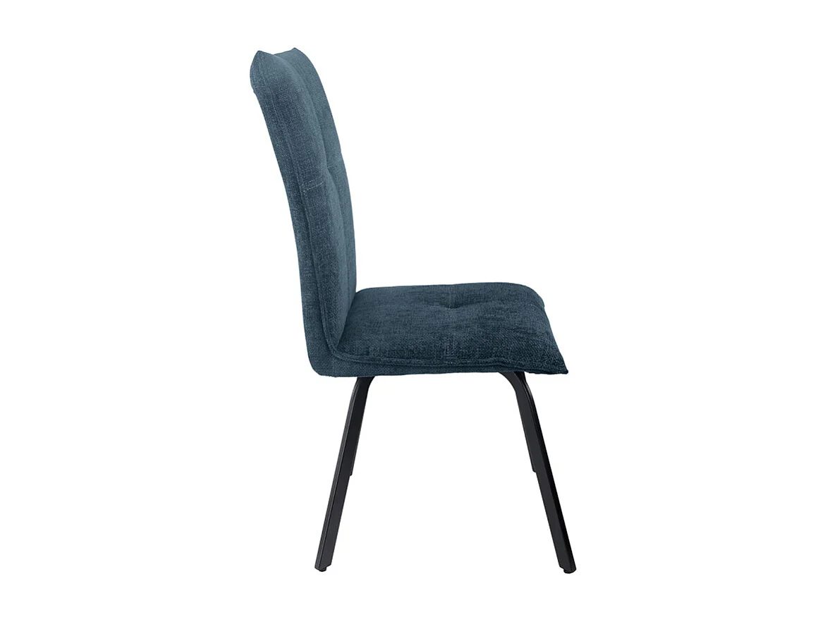 Lot 2 chaises en tissu effet maille bleu avec pieds métal noir – ARIA 2