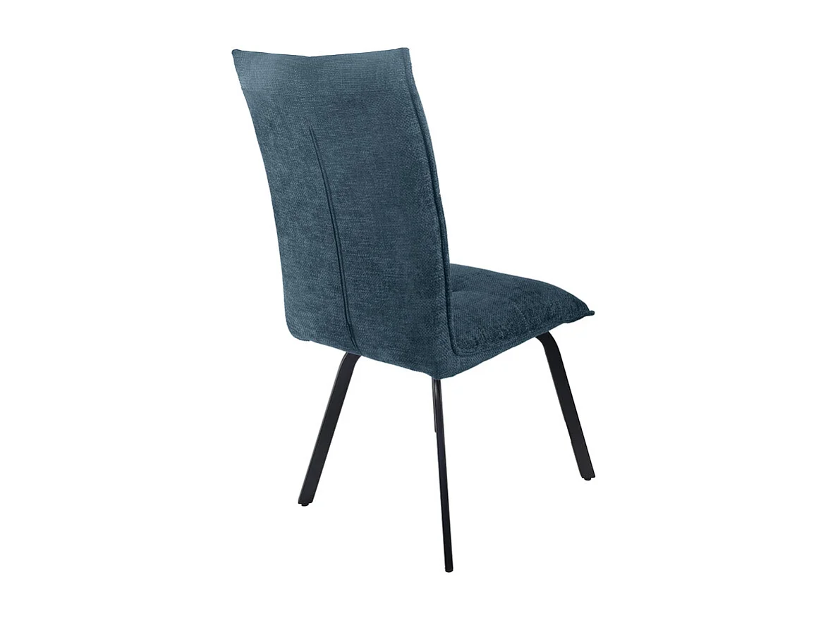 Lot 2 chaises en tissu effet maille bleu avec pieds métal noir – ARIA 2