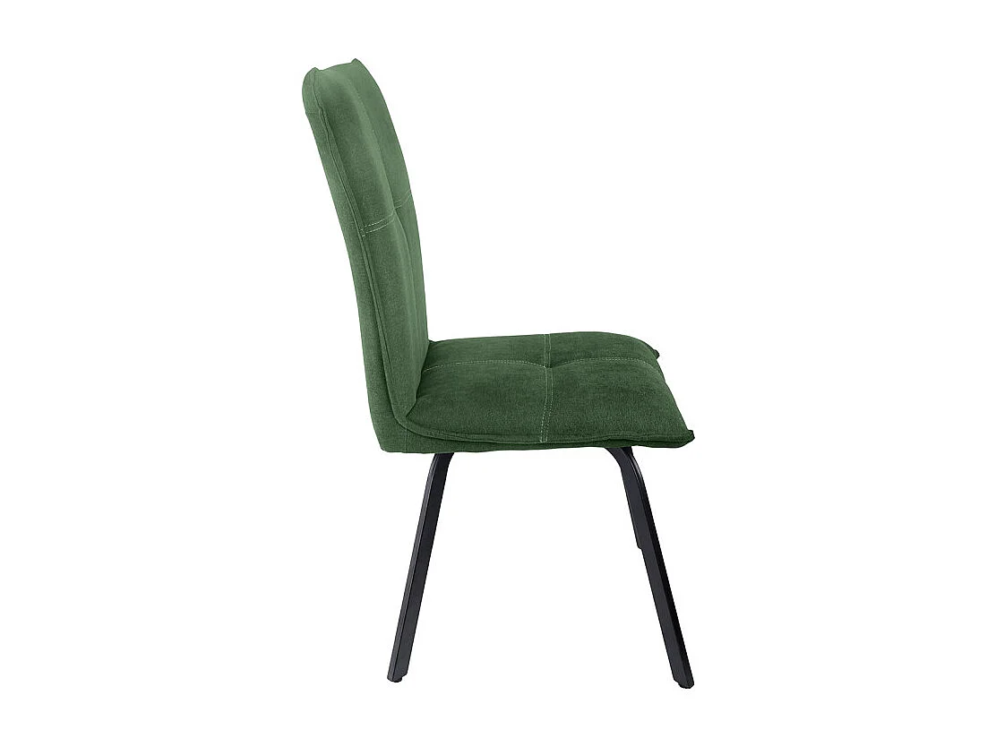 Lot 2 chaises en tissu surpiqué vert et pieds métal noir – ARIA 2