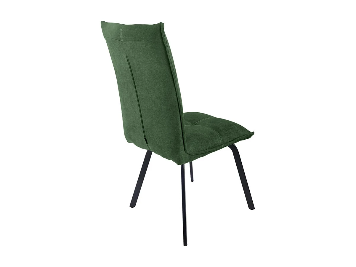 Lot 2 chaises en tissu surpiqué vert et pieds métal noir – ARIA 2