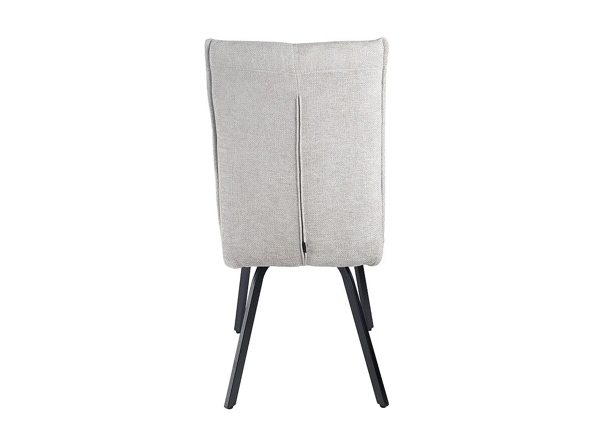 Lot 2 chaises tissu effet maille gris clair pieds métal noir – ARIA 2