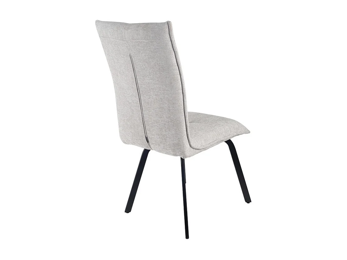 Lot 2 chaises tissu effet maille gris clair pieds métal noir – ARIA 2