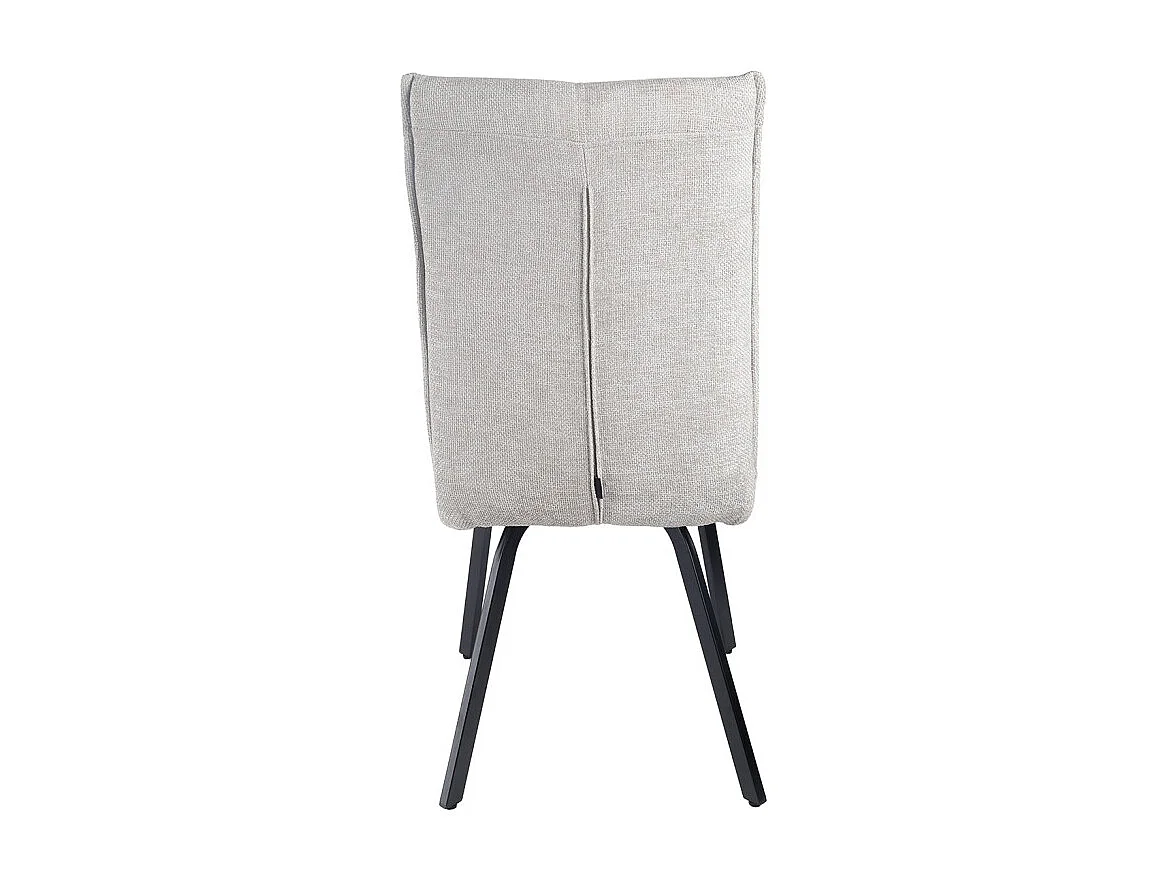 Lot 2 chaises tissu effet maille gris clair pieds métal noir – ARIA 2