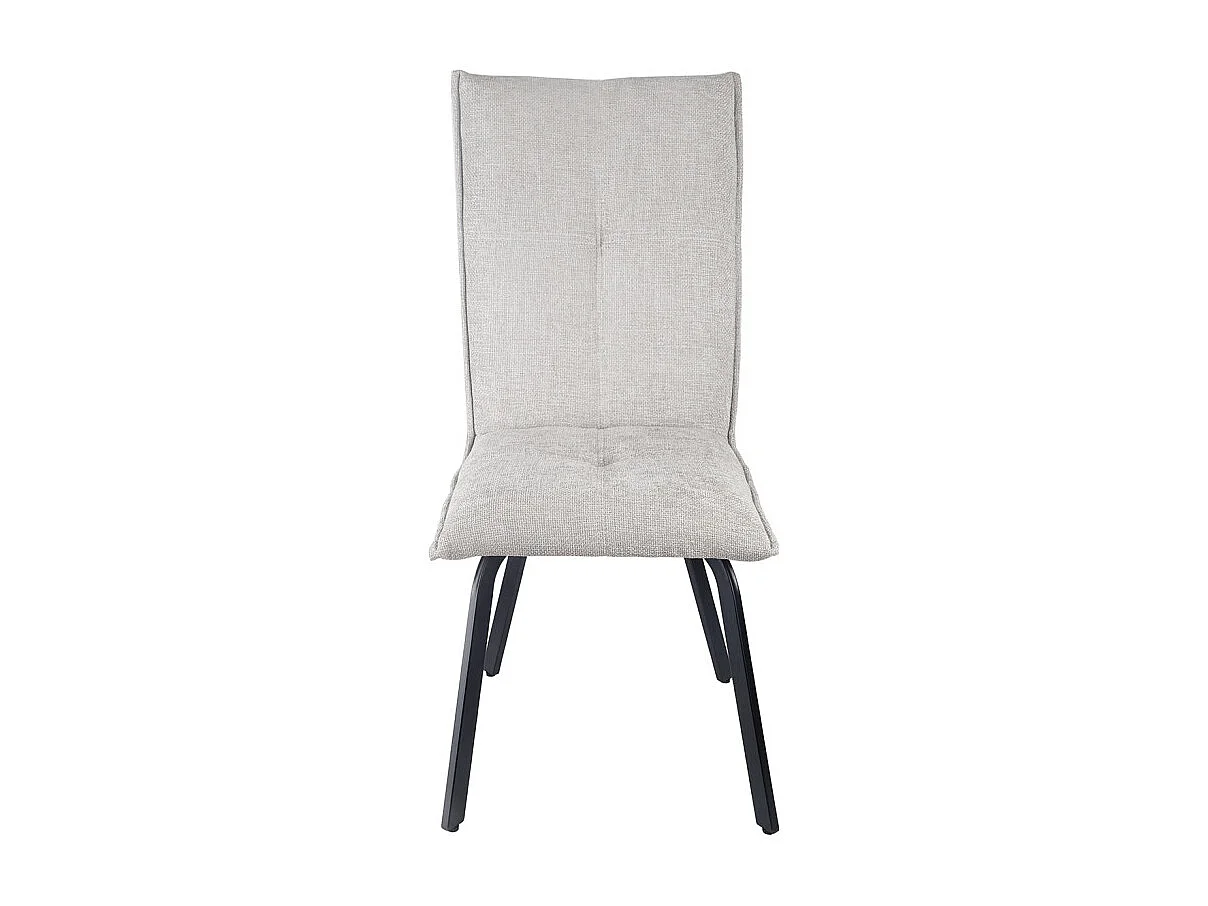 Lot 2 chaises tissu effet maille gris clair pieds métal noir – ARIA 2