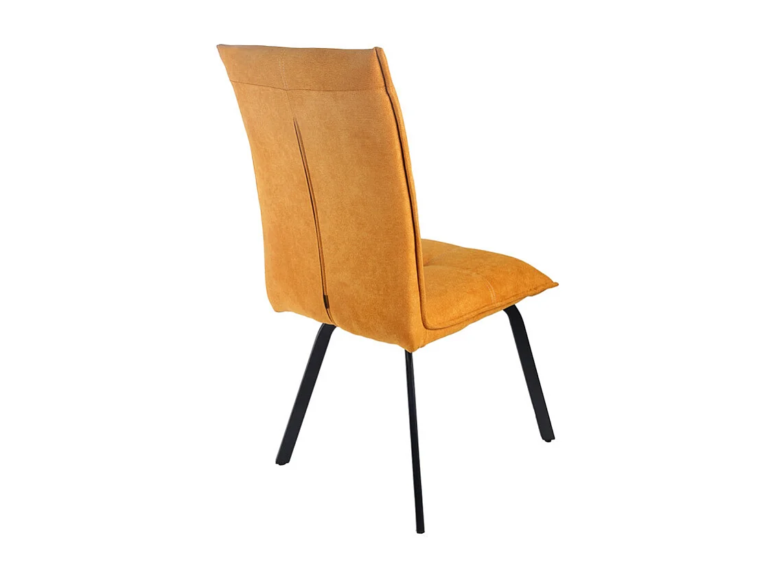 Lot 2 chaises en tissu surpiqué jaune pieds métal noir – ARIA 2