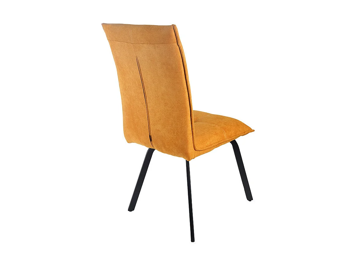 Lot 2 chaises en tissu surpiqué jaune pieds métal noir – ARIA 2