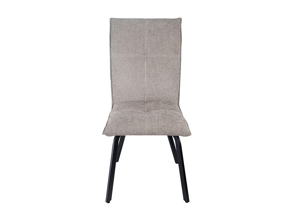 Lot 2 chaises tissu effet maille taupe et pieds métal noir – ARIA 2