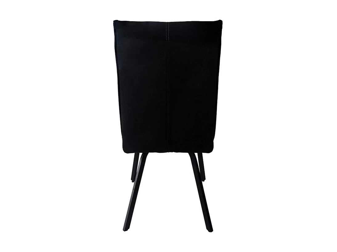 Lot 2 chaises en tissu surpiqué noir pieds métal noir – ARIA 2