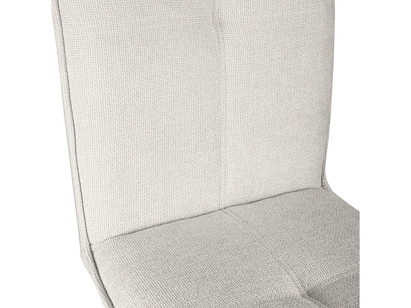 Lot 2 chaises tissu effet maille écru et pieds métal noir – ARIA 2