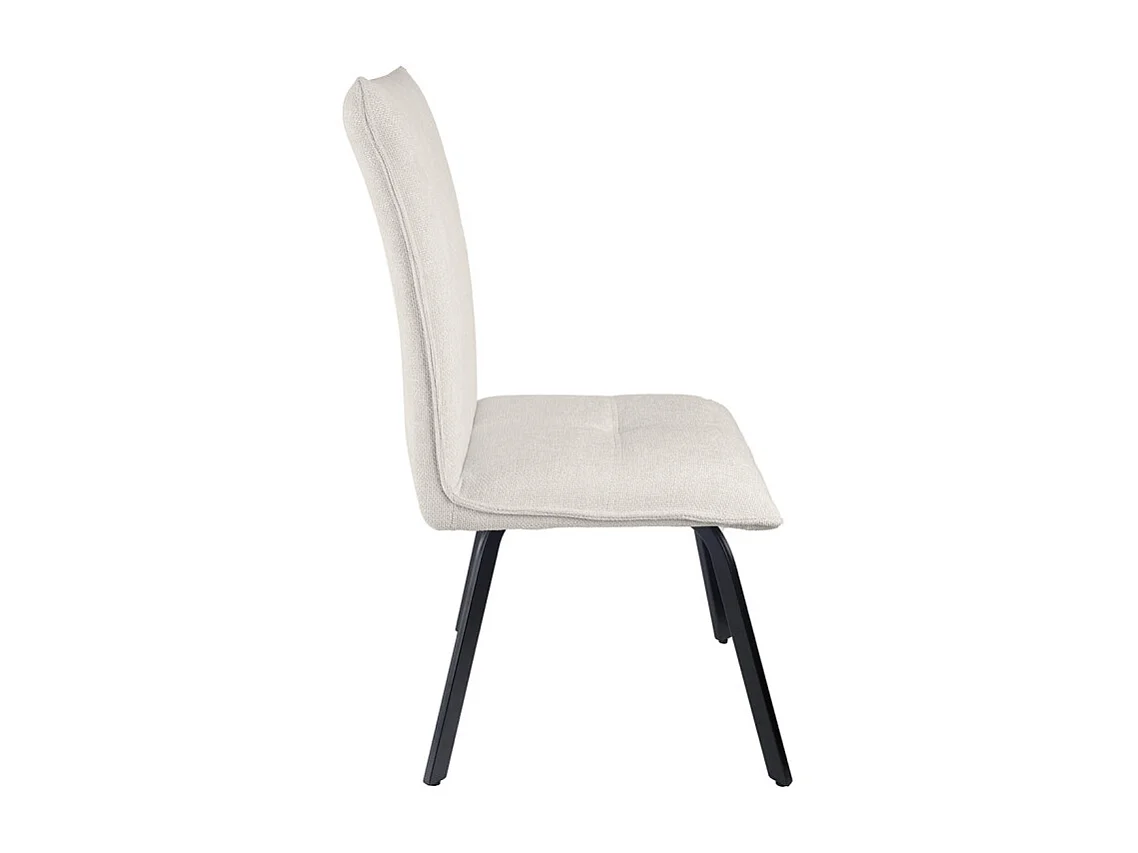 Lot 2 chaises tissu effet maille écru et pieds métal noir – ARIA 2