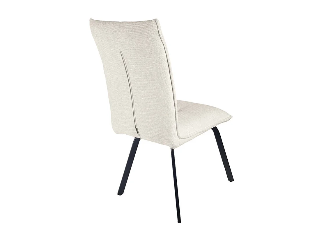 Lot 2 chaises tissu effet maille écru et pieds métal noir – ARIA 2