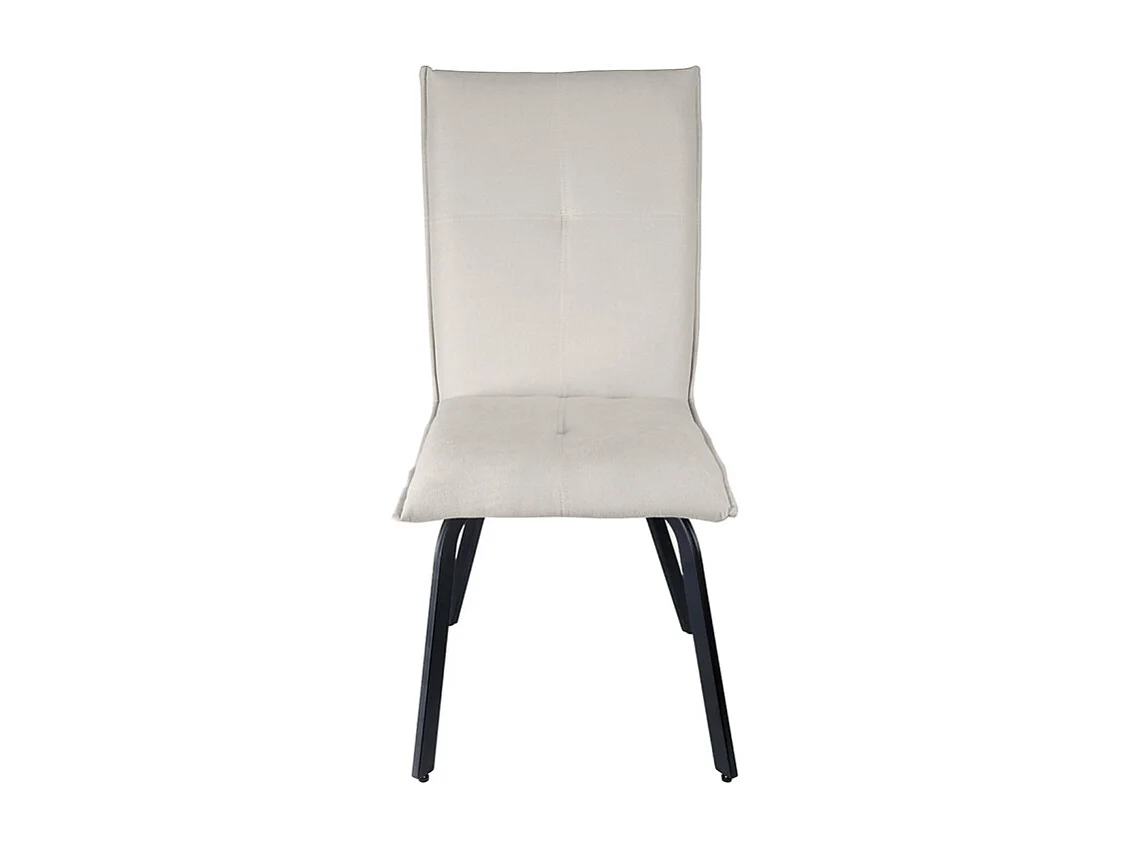 Lot 2 chaises en tissu surpiqué écru pieds métal noir – ARIA 2