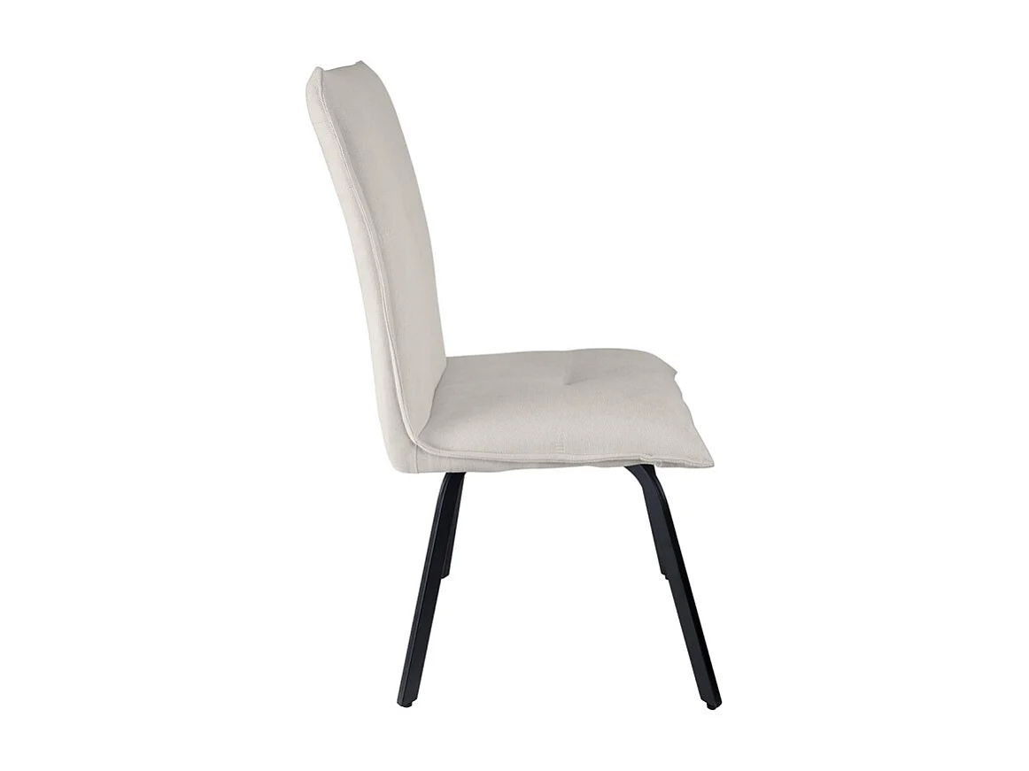 Lot 2 chaises en tissu surpiqué écru pieds métal noir – ARIA 2