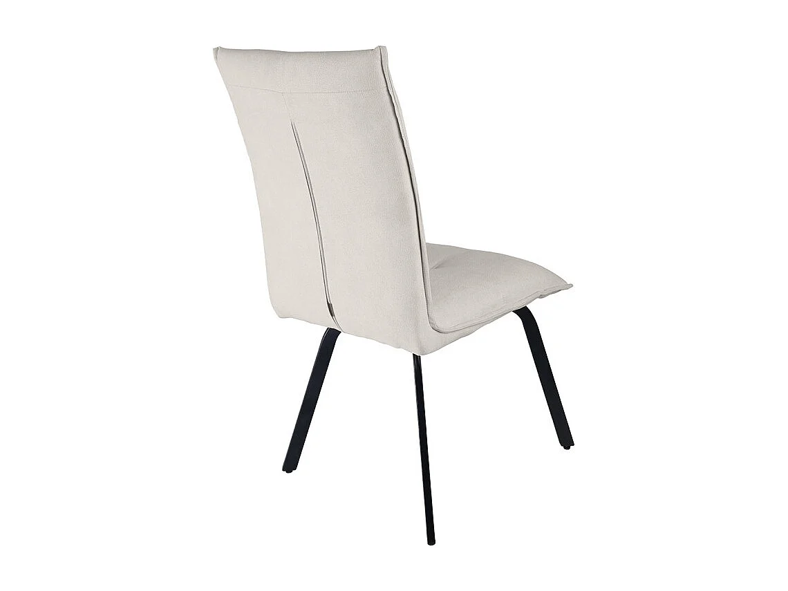 Lot 2 chaises en tissu surpiqué écru pieds métal noir – ARIA 2