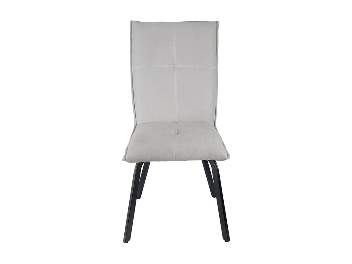 Lot 2 chaises tissu surpiqué gris clair pieds métal noir – ARIA 2