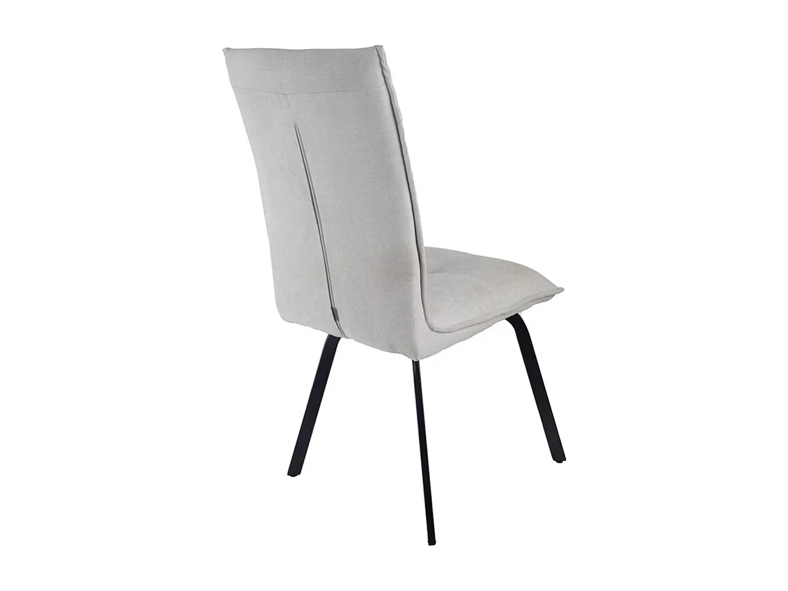 Lot 2 chaises tissu surpiqué gris clair pieds métal noir – ARIA 2