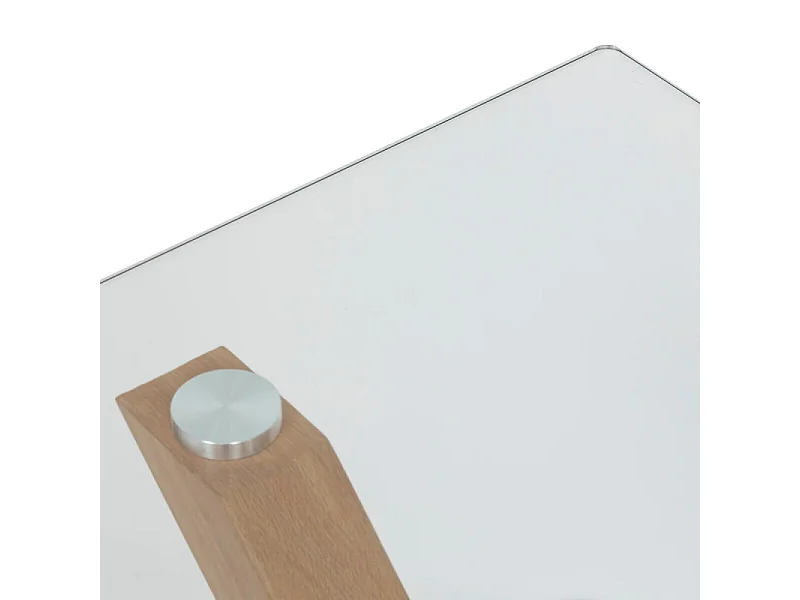 Table à Manger en Verre "Jorel" 180cm Transparent & Naturel