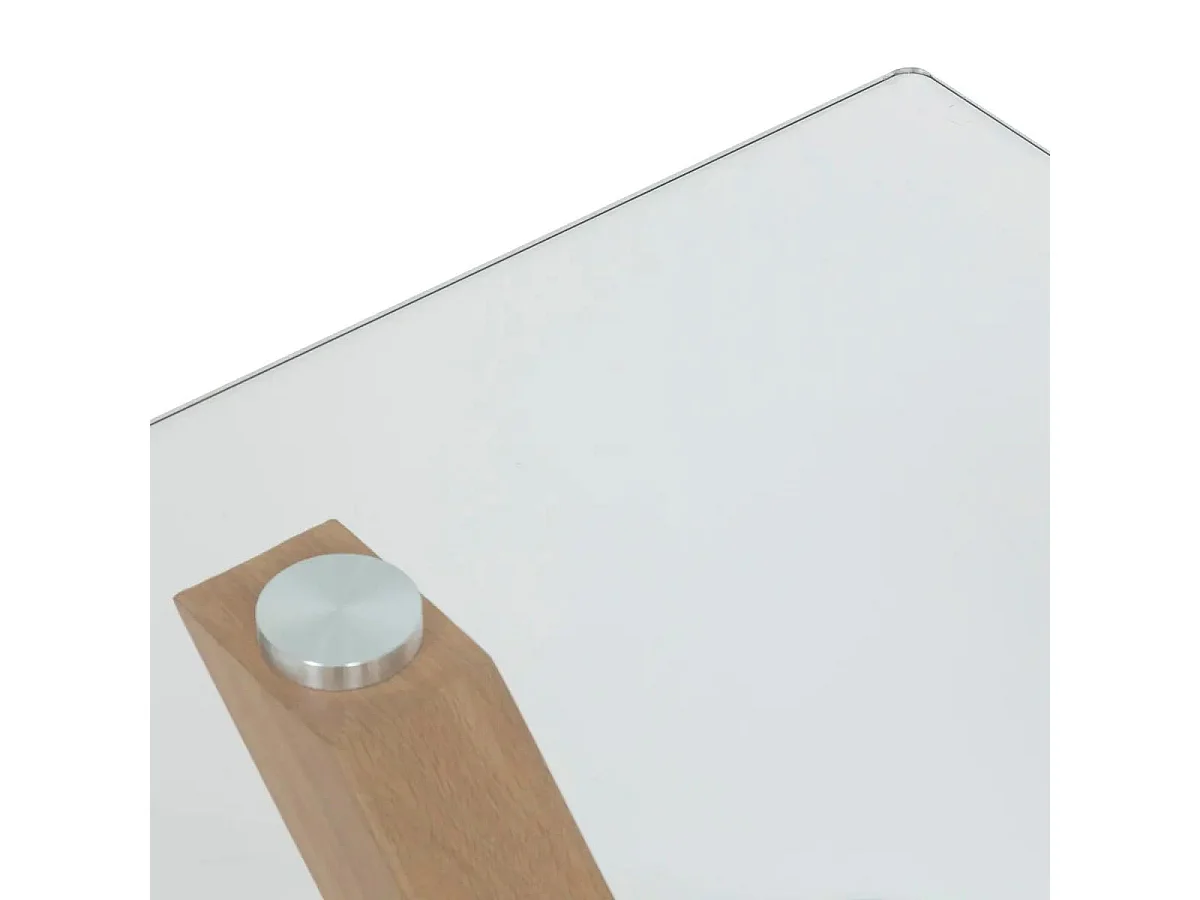 Table à Manger en Verre "Jorel" 180cm Transparent & Naturel