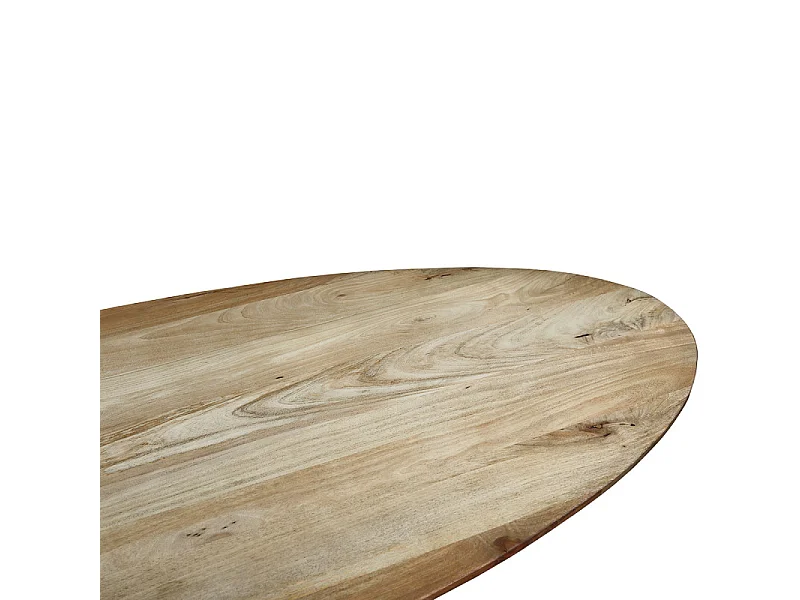 Table à manger 200 x 100 cm ovale bois massif Taalika