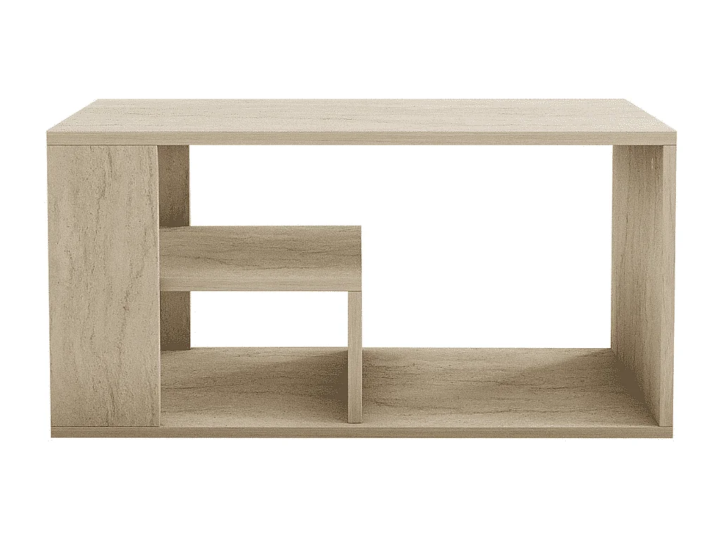 Mesa de centro con estantes, decoración travertino L80 cm - EROS