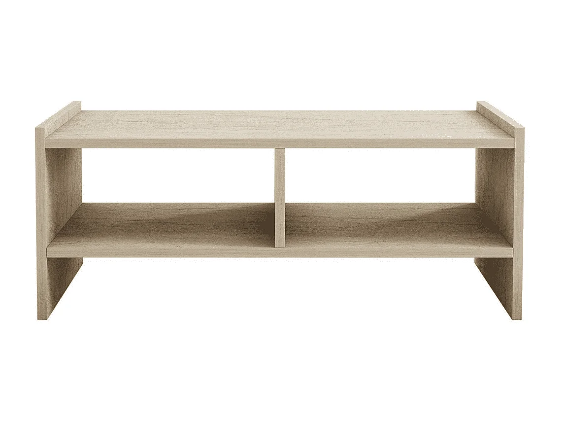 Salontafel met 2 open nissen, travertin decor L90 cm - PERA