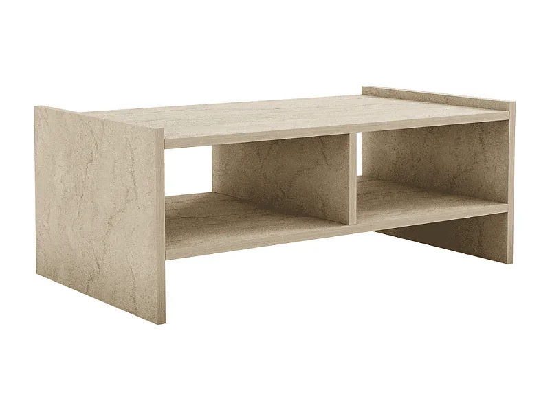 Salontafel met 2 open nissen, travertin decor L90 cm - PERA