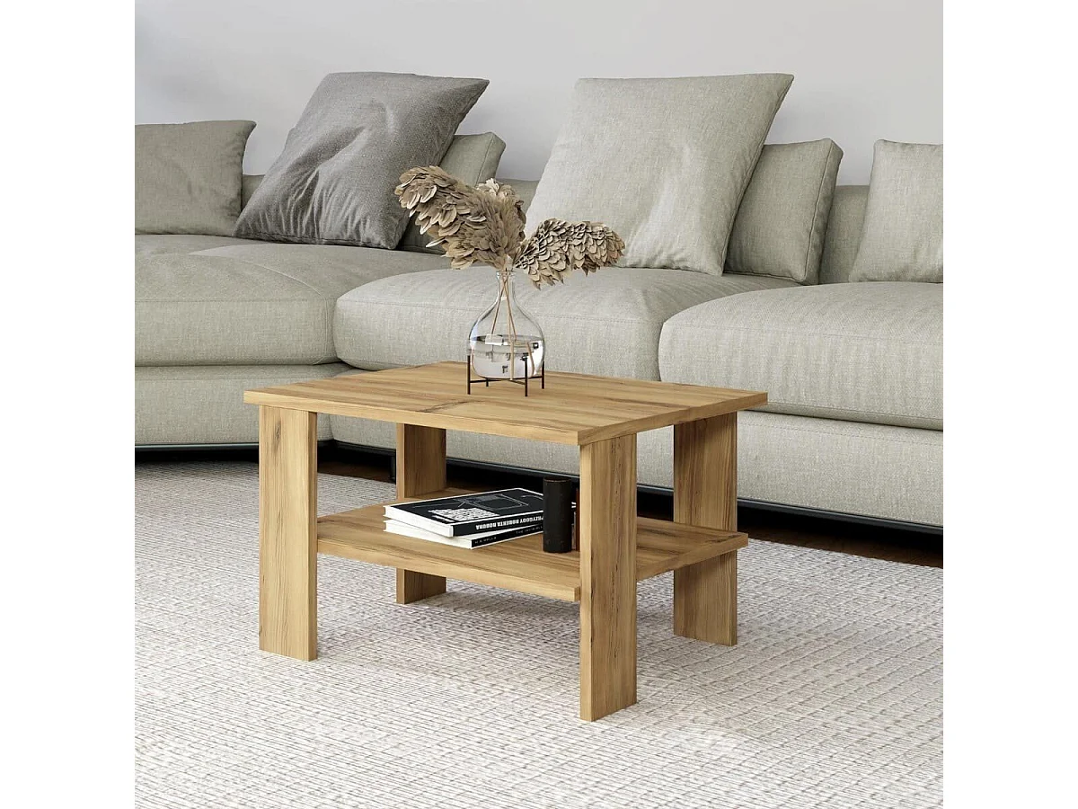 Couchtisch mit 1 Regalboden L60 cm - DUAMA