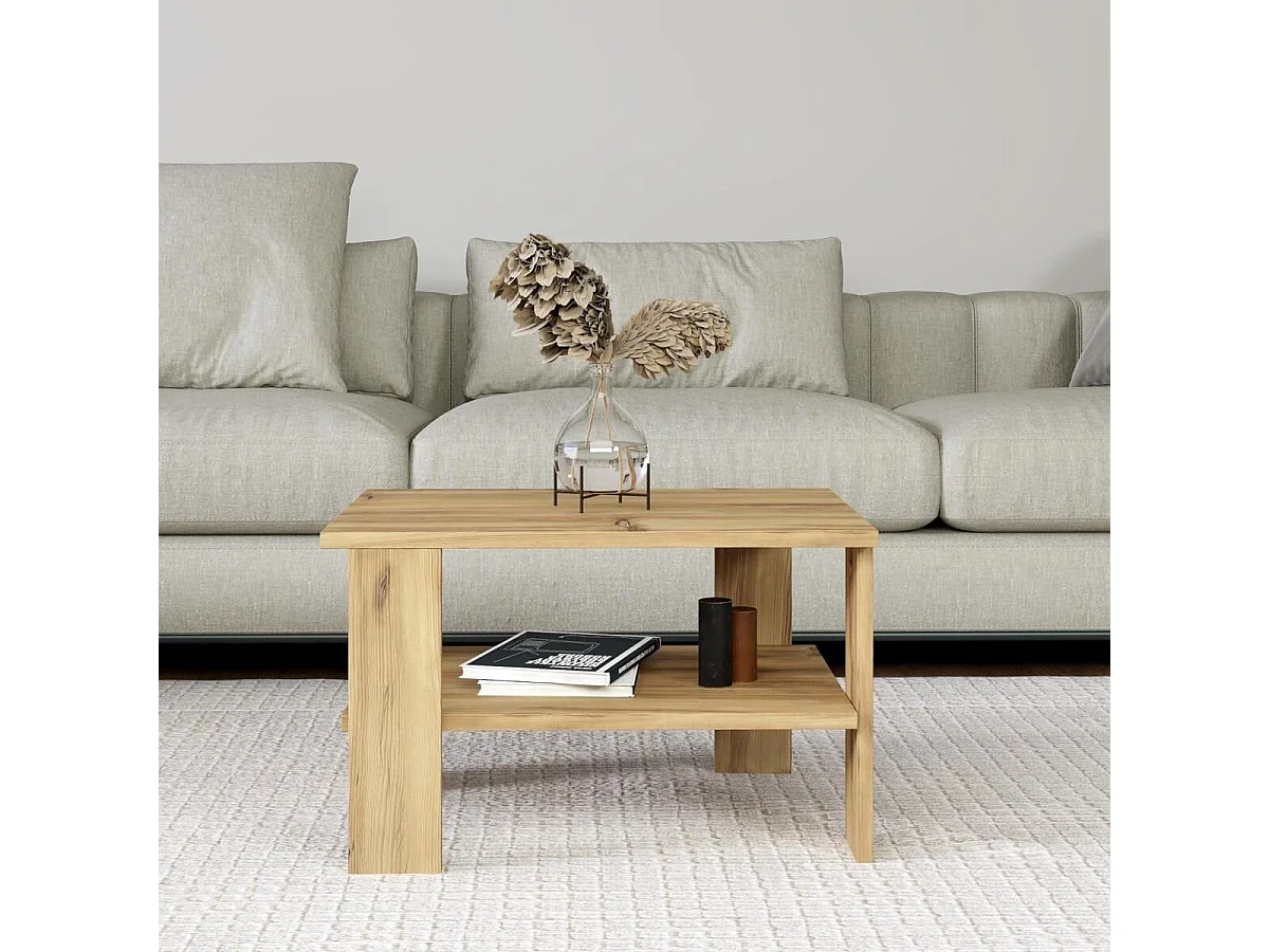 Couchtisch mit 1 Regalboden L60 cm - DUAMA