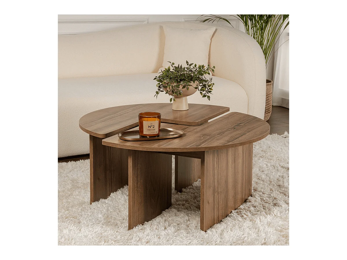 Set aus 2 Couchtischen L90 cm - MOIRA