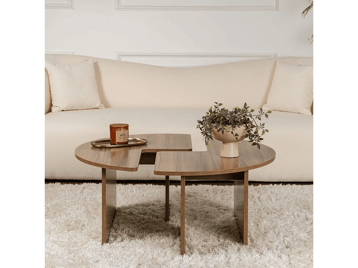 Set aus 2 Couchtischen L90 cm - MOIRA