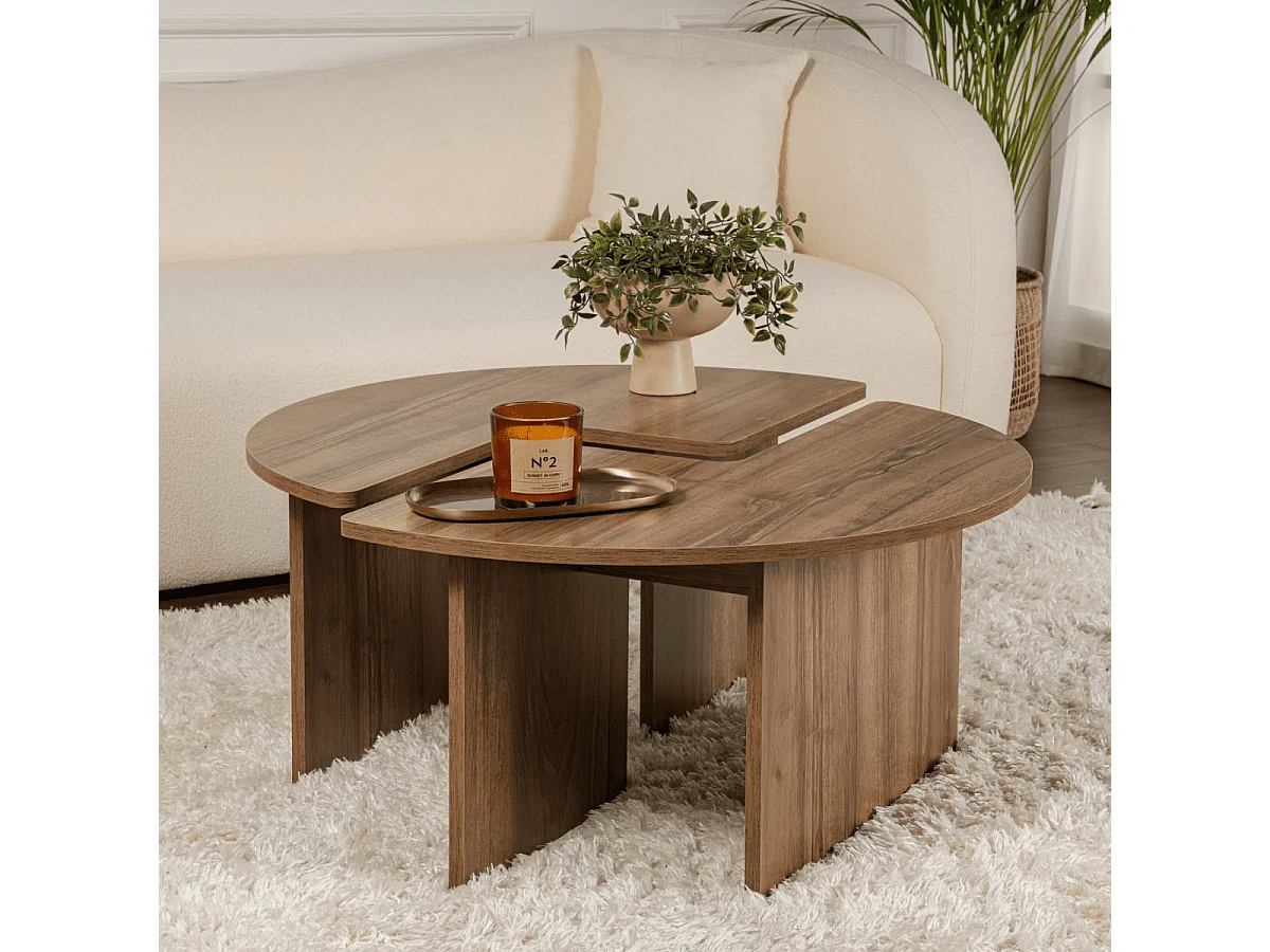 Lot de 2 tables basses L90 cm - MOIRA