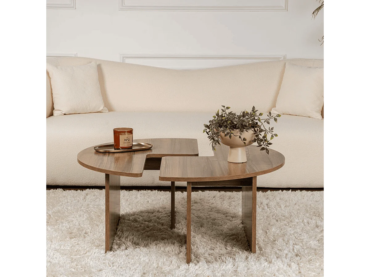 Lot de 2 tables basses L90 cm - MOIRA