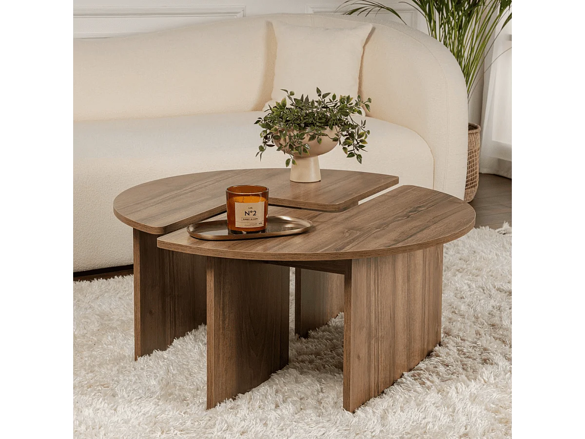 Lot de 2 tables basses L90 cm - MOIRA