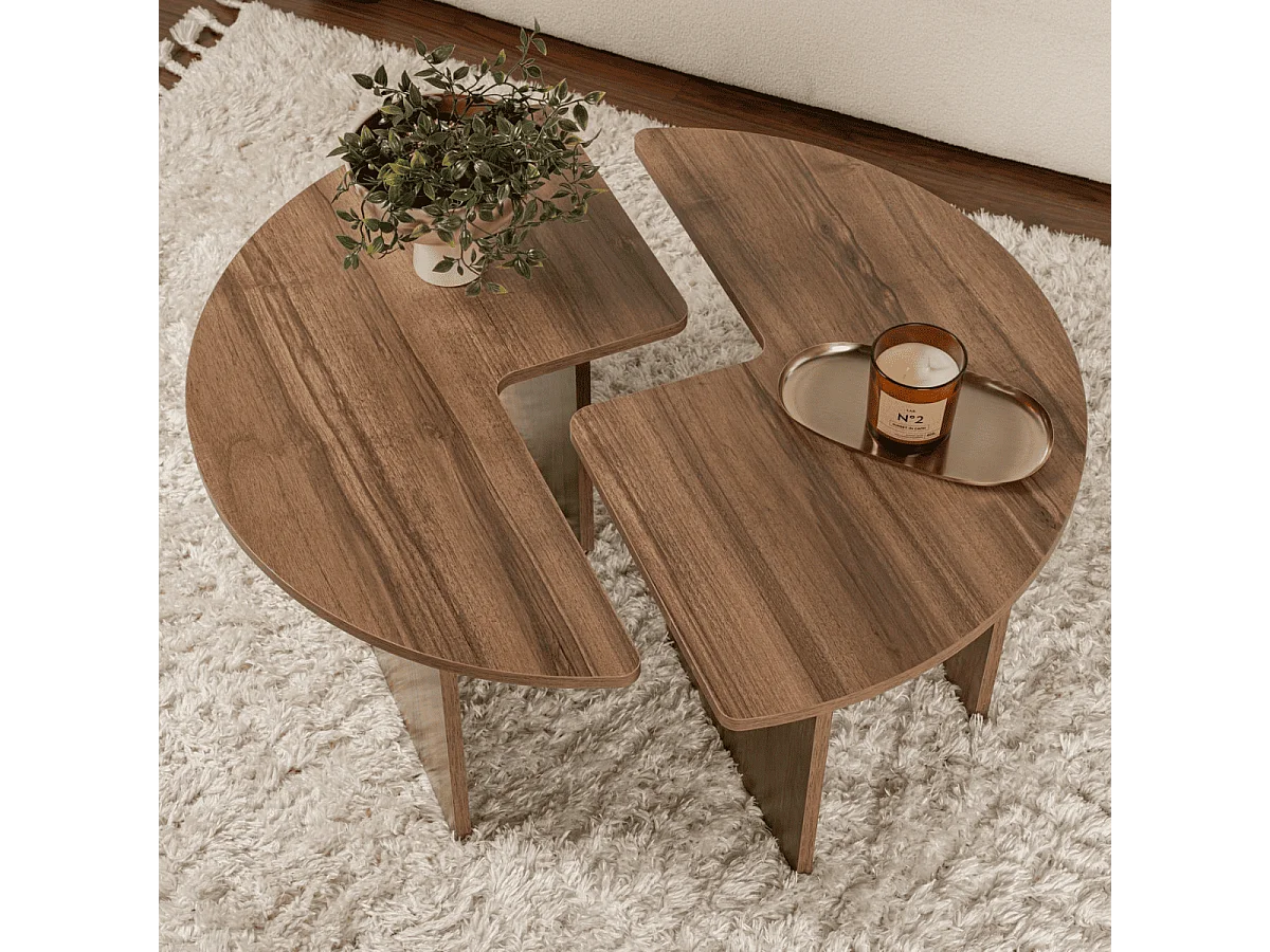 Lot de 2 tables basses L90 cm - MOIRA