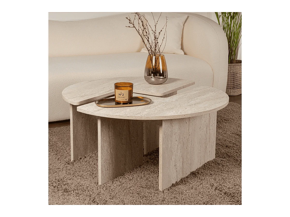 Set aus 2 Couchtischen L90 cm - MOIRA