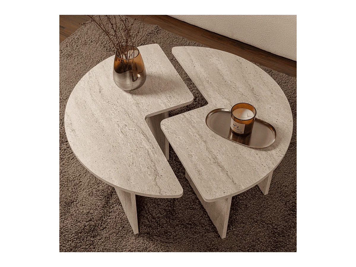 Set aus 2 Couchtischen L90 cm - MOIRA