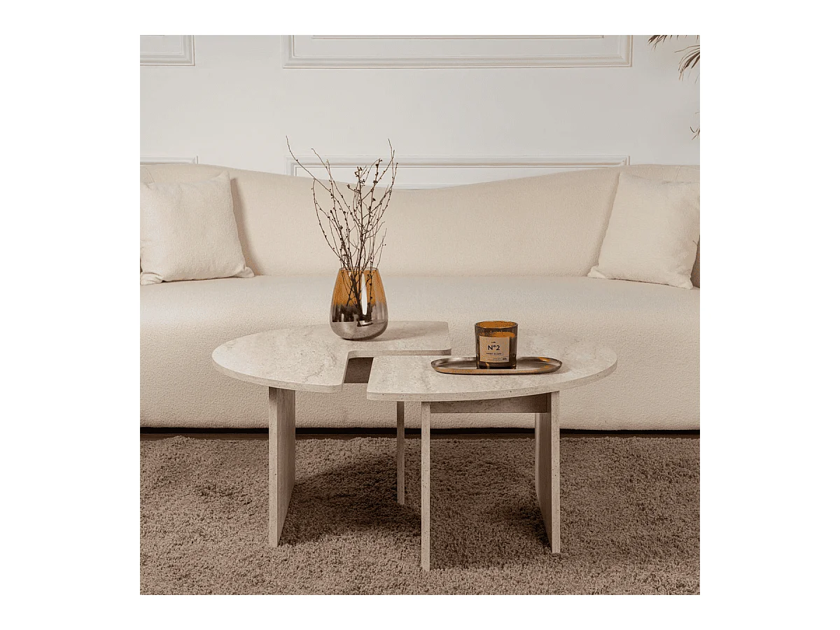 Set aus 2 Couchtischen L90 cm - MOIRA