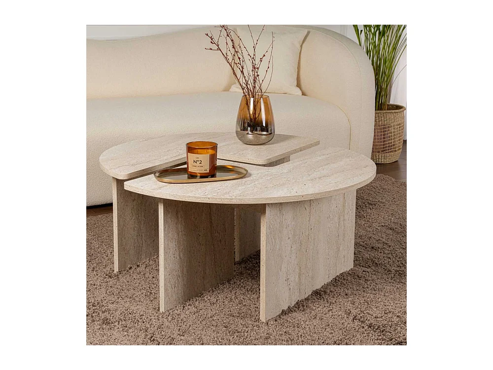 Set aus 2 Couchtischen L90 cm - MOIRA