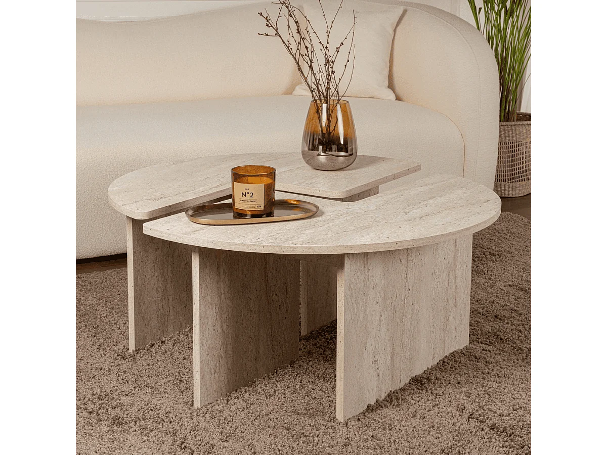 Lot de 2 tables basses L90 cm - MOIRA